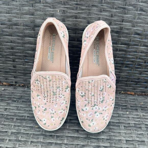 Skechers‎ Women's Peach/Floral Air-Cooled Memory Foam Shoes Size 7.5 - Picture 5 of 11